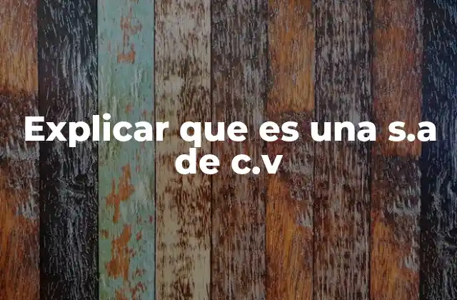 Características principales de la S.A. de C.V.