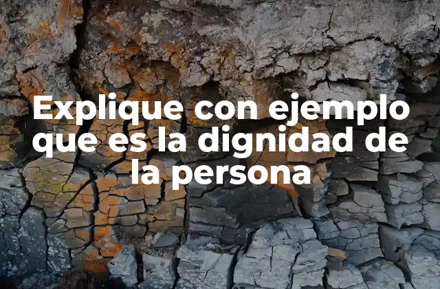 Explique con Ejemplo que es la Dignidad de la Persona