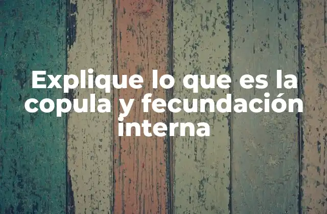 Explique Lo que es la Copula y Fecundación Interna