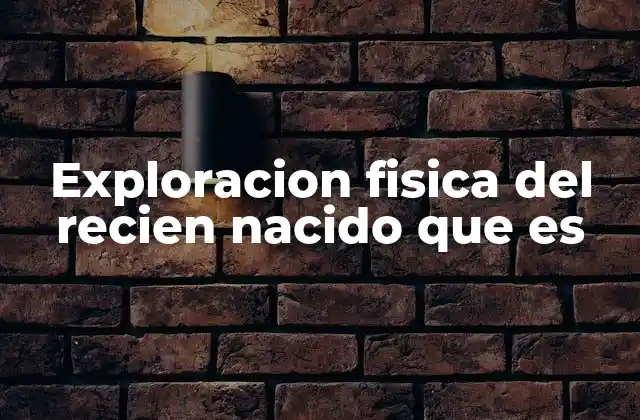 Exploracion Fisica Del Recien Nacido que es