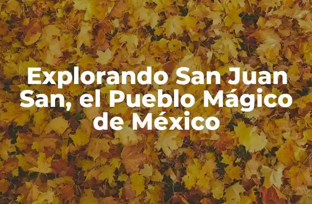 Explorando San Juan San, el Pueblo Mágico de México