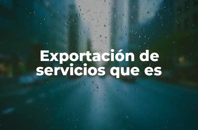 Exportación de Servicios que es