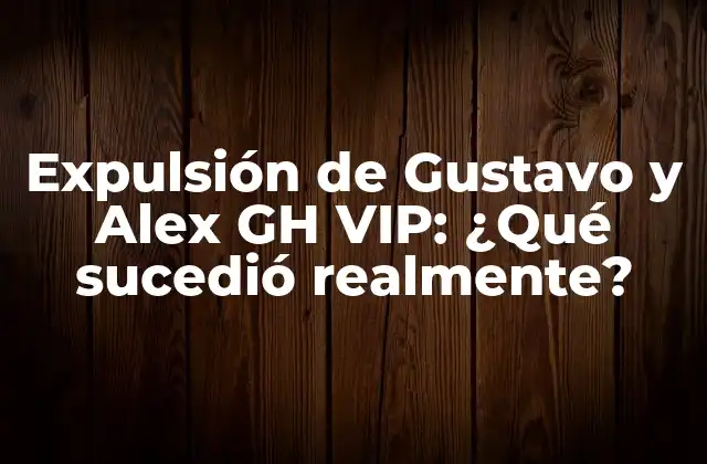 Expulsión de Gustavo y Alex Gh Vip: ¿qué Sucedió Realmente?