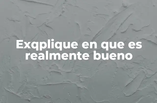 Exqplique en que es Realmente Bueno