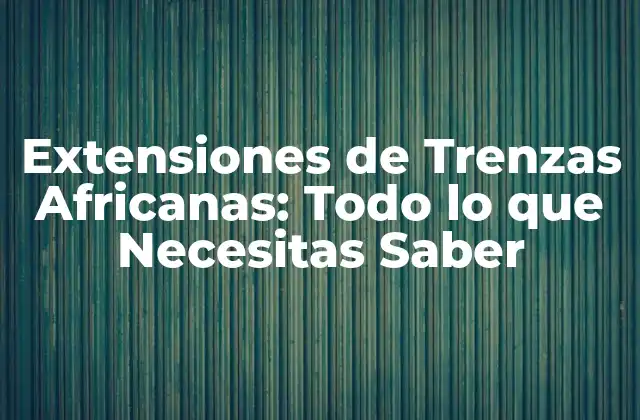 Extensiones de Trenzas Africanas: Todo Lo que Necesitas Saber