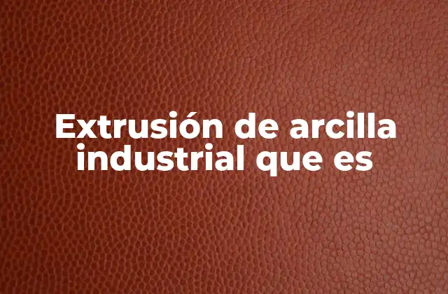 Extrusión de Arcilla Industrial que es