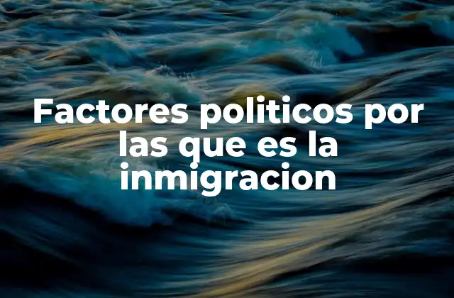 Factores Politicos por las que es la Inmigracion