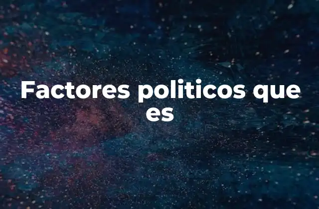 Factores Politicos que es