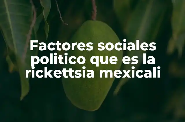 Factores Sociales Politico que es la Rickettsia Mexicali