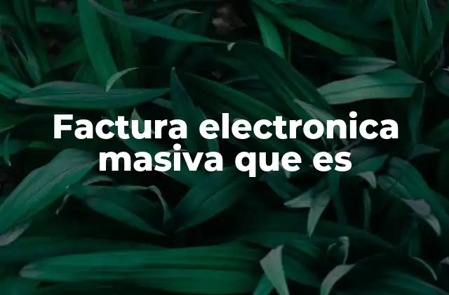 Factura Electronica Masiva que es