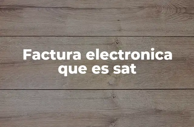 Factura Electronica que es Sat