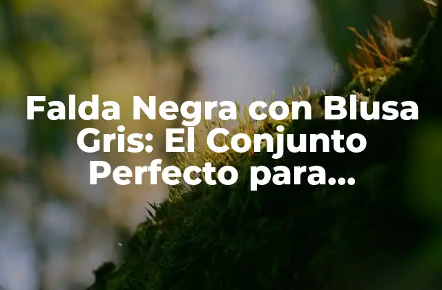 Falda Negra con Blusa Gris: el Conjunto Perfecto para Cualquier Ocasión