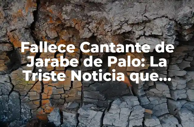 Fallece Cantante de Jarabe de Palo: la Triste Noticia que Conmocionó Al Mundo de la Música