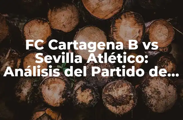 Fc Cartagena B Vs Sevilla Atlético: Análisis Del Partido de Fútbol entre Dos Equipos de Segunda División B Española