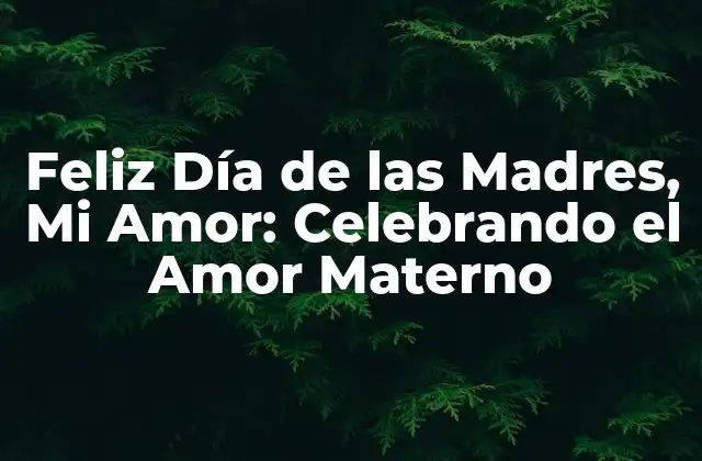 Feliz Día de las Madres, Mi Amor: Celebrando el Amor Materno