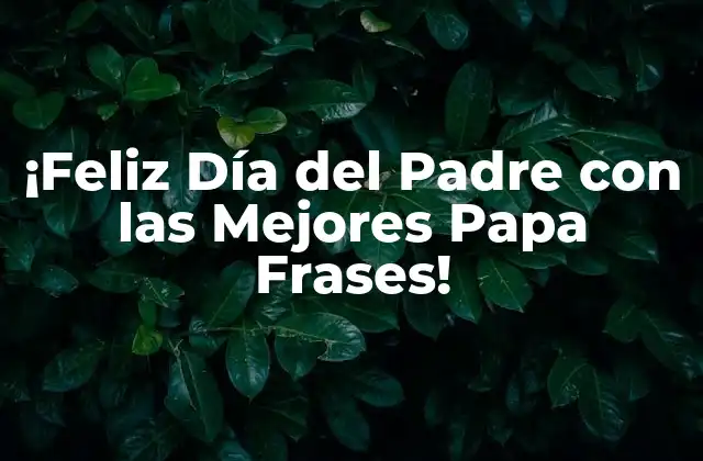¡feliz Día Del Padre con las Mejores Papa Frases!