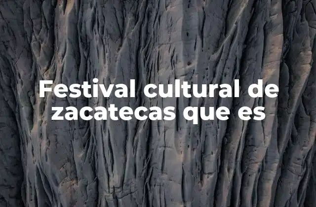 Festival Cultural de Zacatecas que es