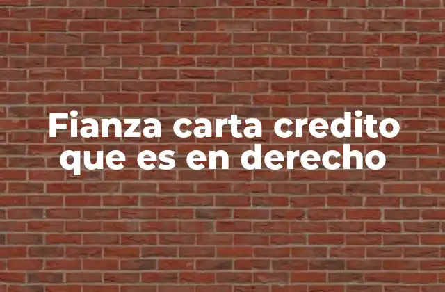Fianza Carta Credito que es en Derecho