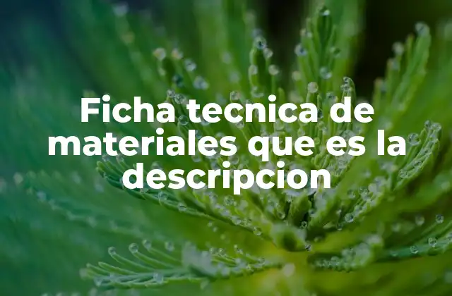 Importancia de la descripción técnica en el análisis de los materiales
