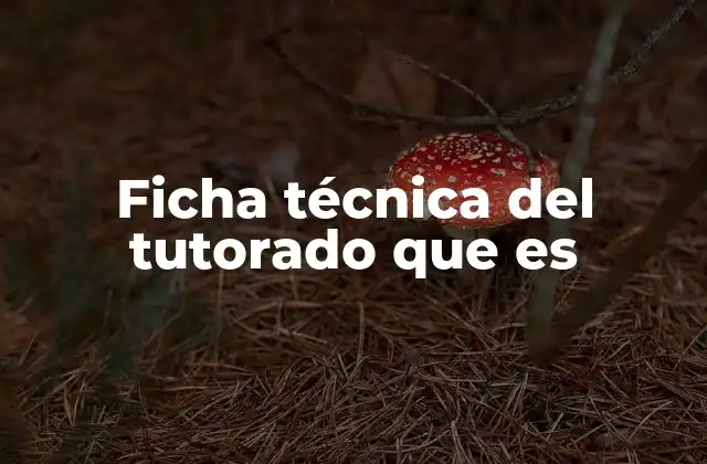 Ficha Técnica Del Tutorado que es