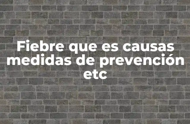 Fiebre que es Causas Medidas de Prevención Etc