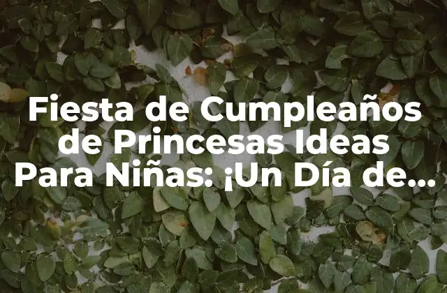 Fiesta de Cumpleaños de Princesas Ideas para Niñas: ¡un Día de Ensueño! 2 Temáticas y Decoración para una Fiesta de Princesas
