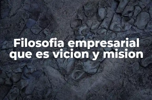Filosofia Empresarial que es Vicion y Mision