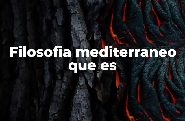 Filosofia Mediterraneo que es