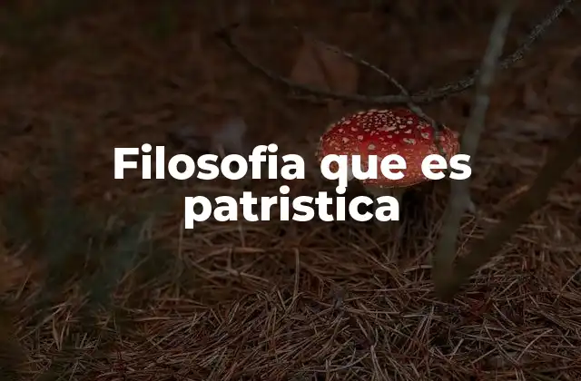 Filosofia que es Patristica 2 La intersección entre patrística y filosofía