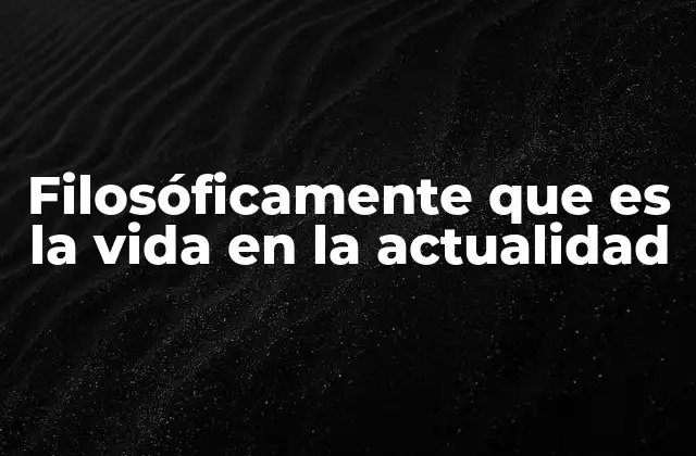 Filosóficamente que es la Vida en la Actualidad 2 La búsqueda de sentido en un mundo acelerado