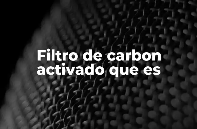 Funcionamiento y mecanismos del carbono activado