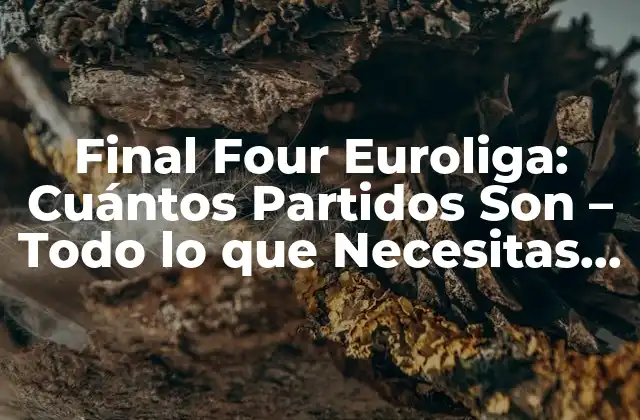 Final Four Euroliga: Cuántos Partidos Son – Todo Lo que Necesitas Saber