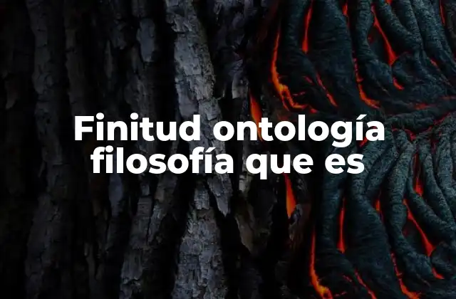 Finitud Ontología Filosofía que es