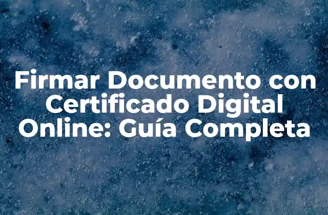 Firmar Documento con Certificado Digital Online: Guía Completa