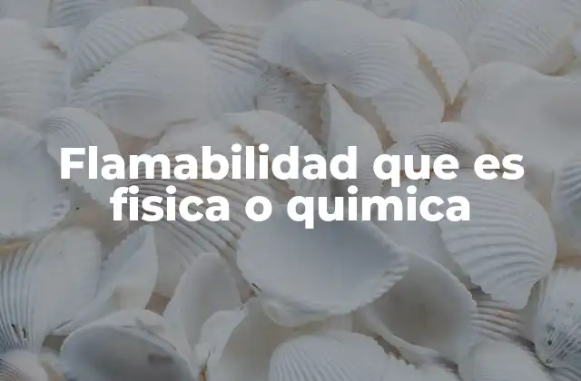 Flamabilidad que es Fisica o Quimica