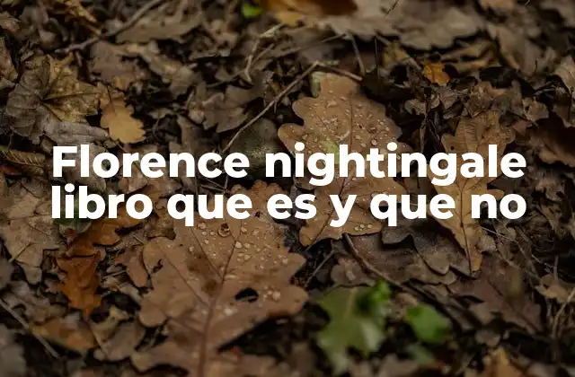 Florence Nightingale Libro que es y que No