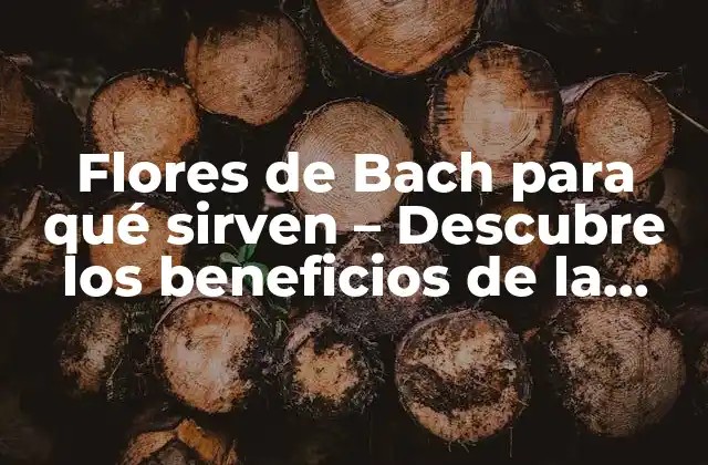Flores de Bach para Qué Sirven – Descubre los Beneficios de la Terapia de Flores