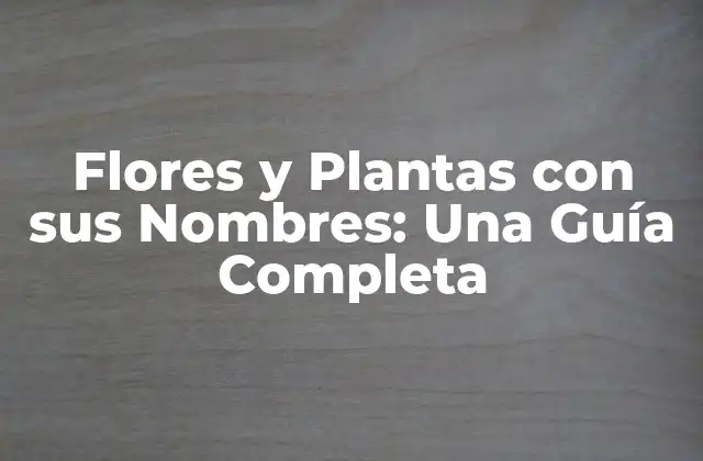 Flores con Nombres Comunes