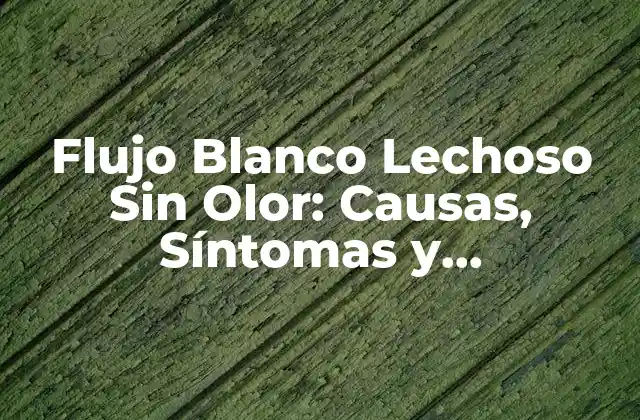 Flujo Blanco Lechoso sin Olor: Causas, Síntomas y Tratamientos