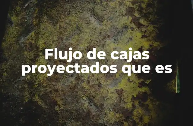 Flujo de Cajas Proyectados que es