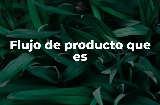 Flujo de Producto que es