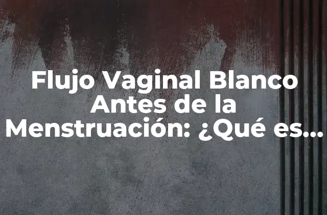 Flujo Vaginal Blanco Antes de la Menstruación: ¿qué es Normal y Qué No?