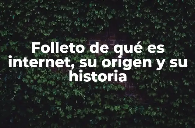 Folleto de Qué es Internet, Su Origen y Su Historia