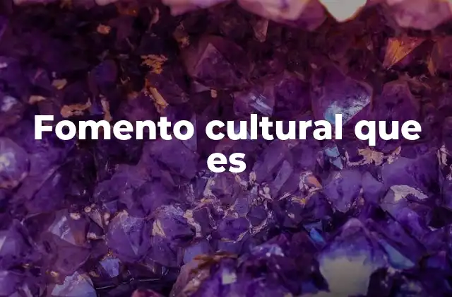 Fomento Cultural que es