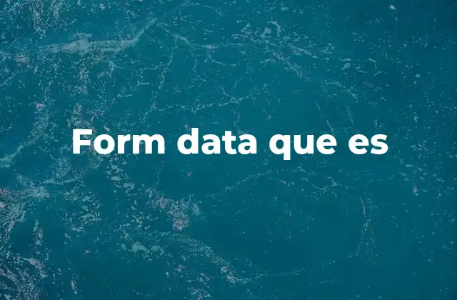 Form Data que es