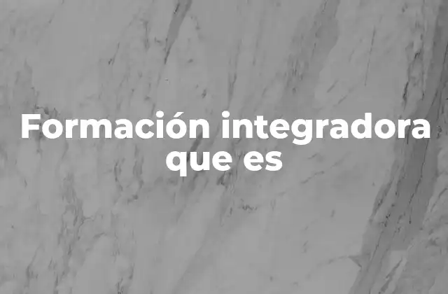 Formación Integradora que es