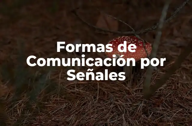 Formas de Comunicación por Señales