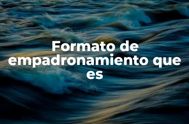 Formato de Empadronamiento que es