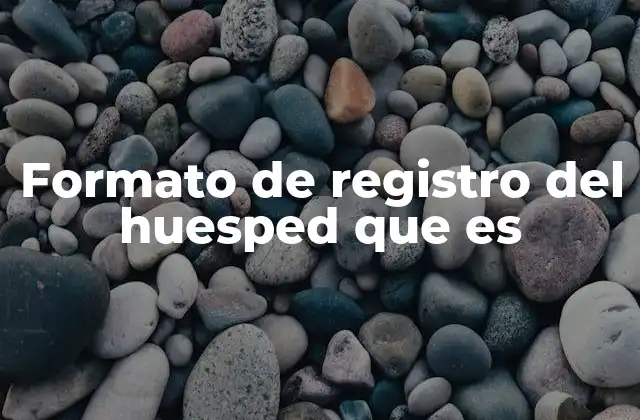 Formato de Registro Del Huesped que es