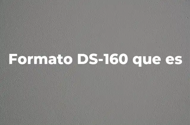 Formato Ds-160 que es